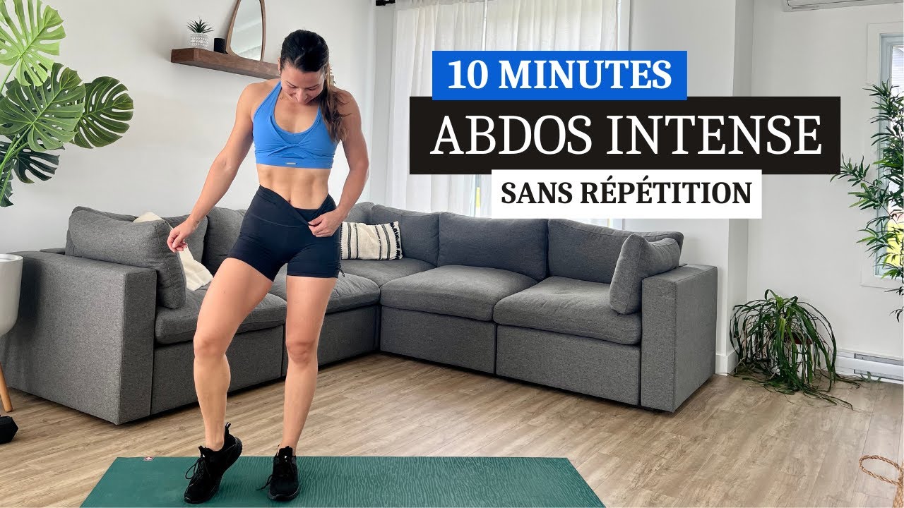 10 min abdos intense sans répétition | exercices abdos à la maison