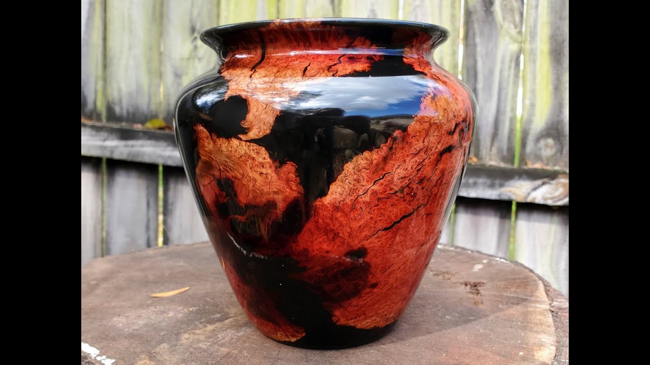 Manzanita Burl Vase Black TotalBoat Resin