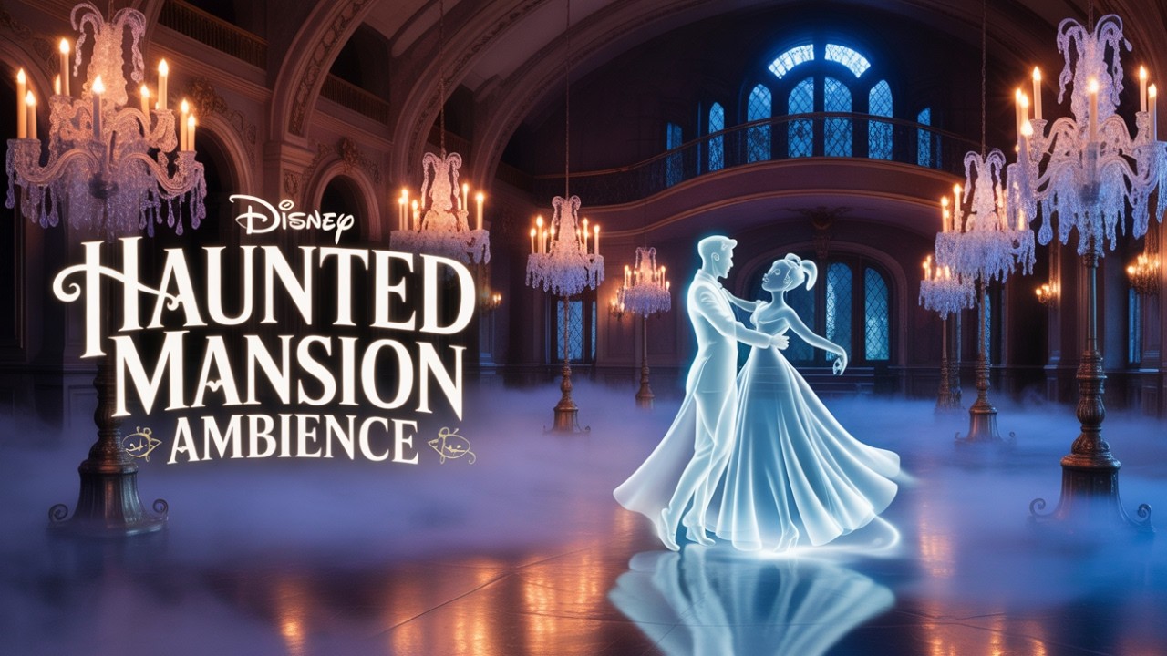 Disney Haunted Mansion Ambience | 🕯️Ghostly Waltz Ballroom | Sleep • Relax • Study