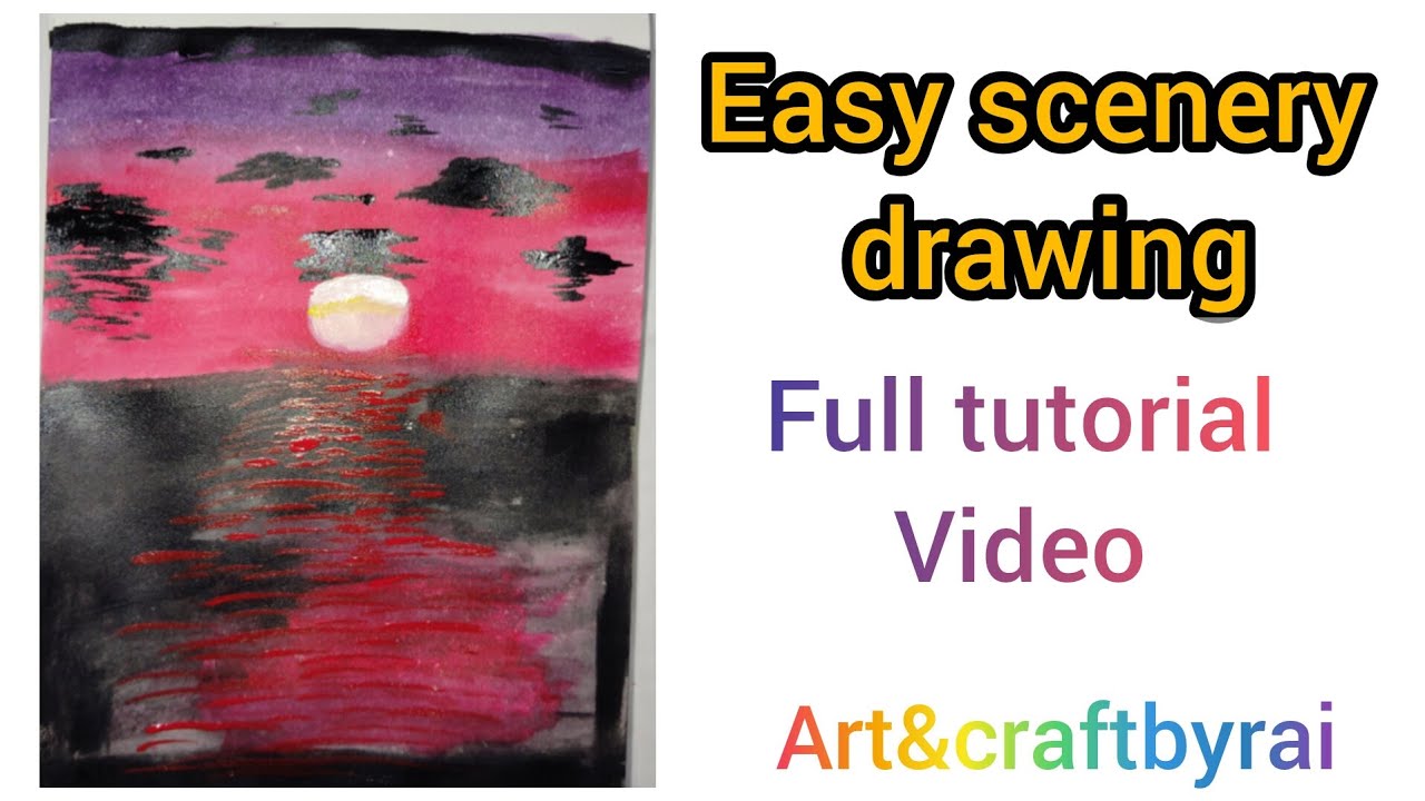 Easy scenery drawing || Full tutorial video || drawing video