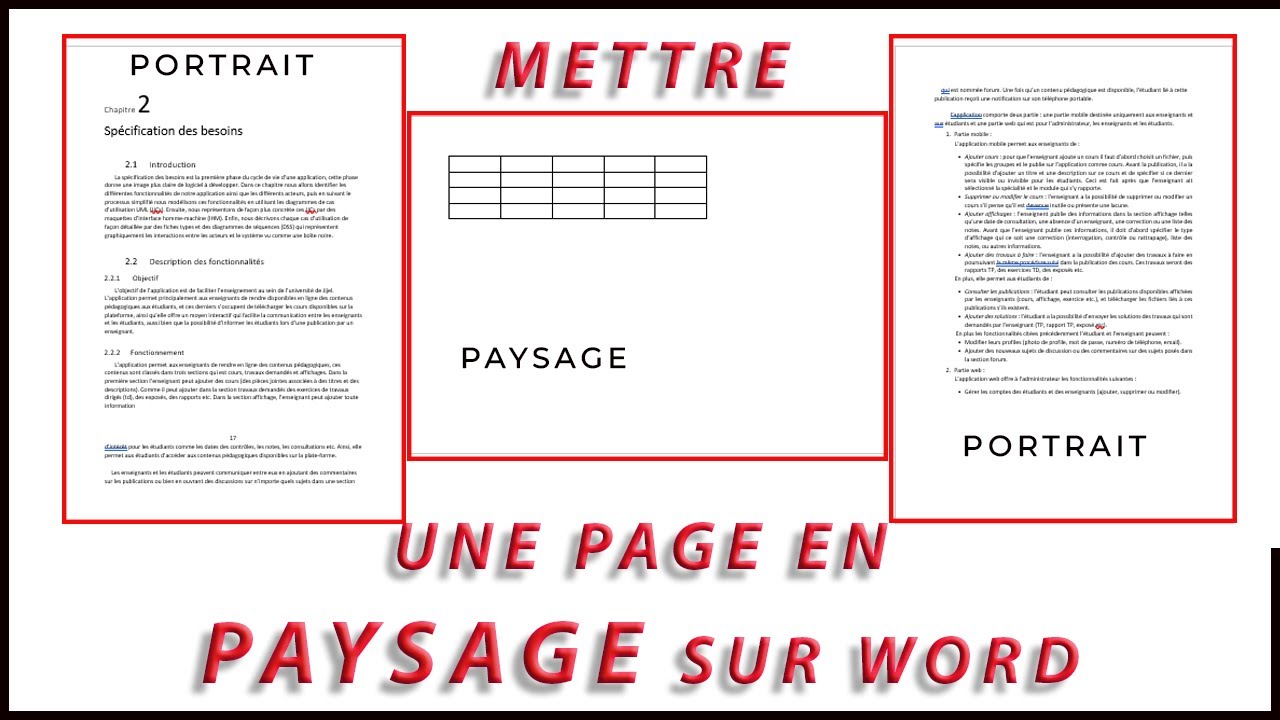 Mettre une page en paysage sur Word