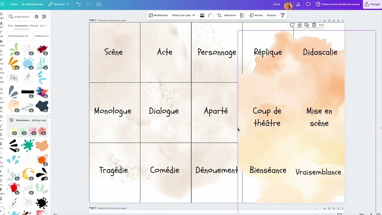 Faire un jeu de cartes recto verso sur CANVA