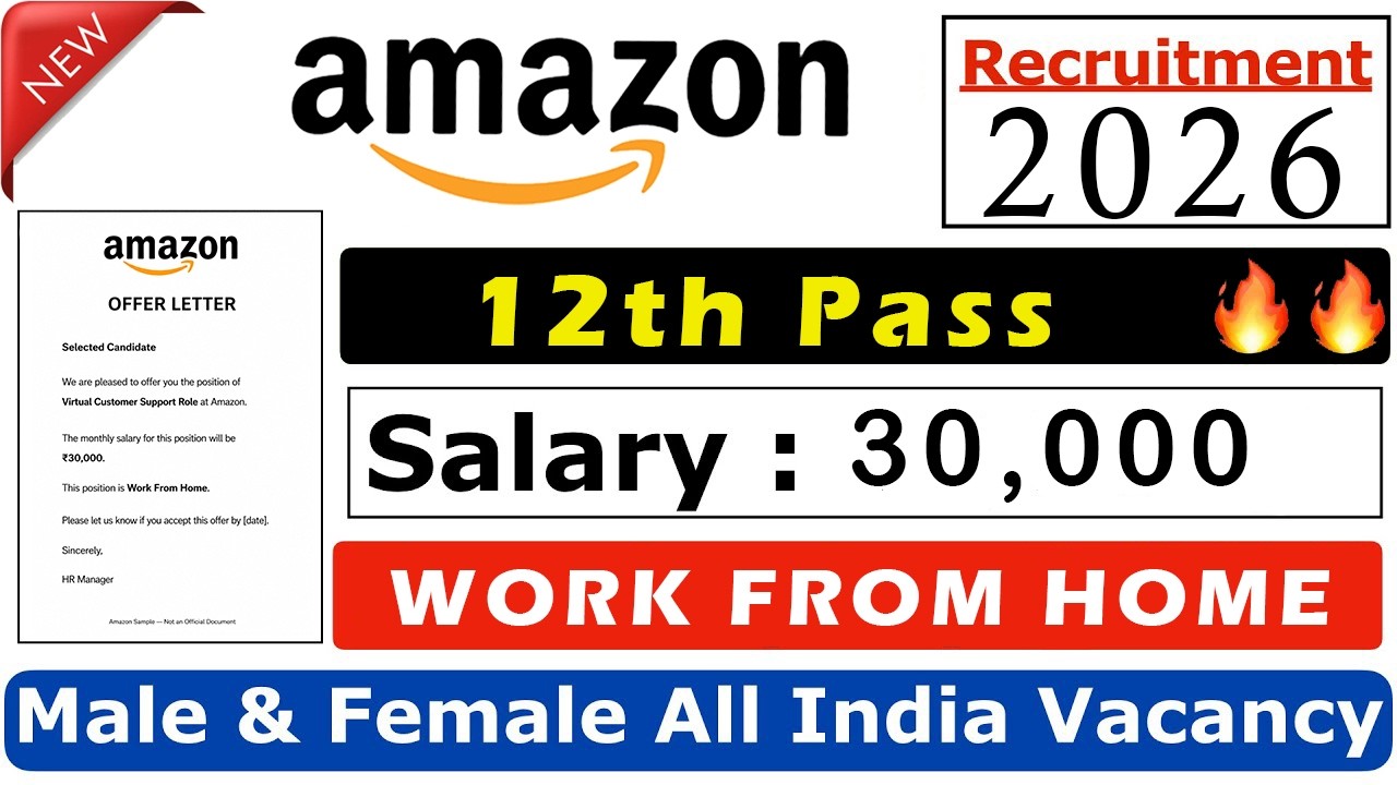Amazon Work From Home Job | Work From Home Jobs 2026  | WFH Jobs | Verified Remote Job For 12th Pass