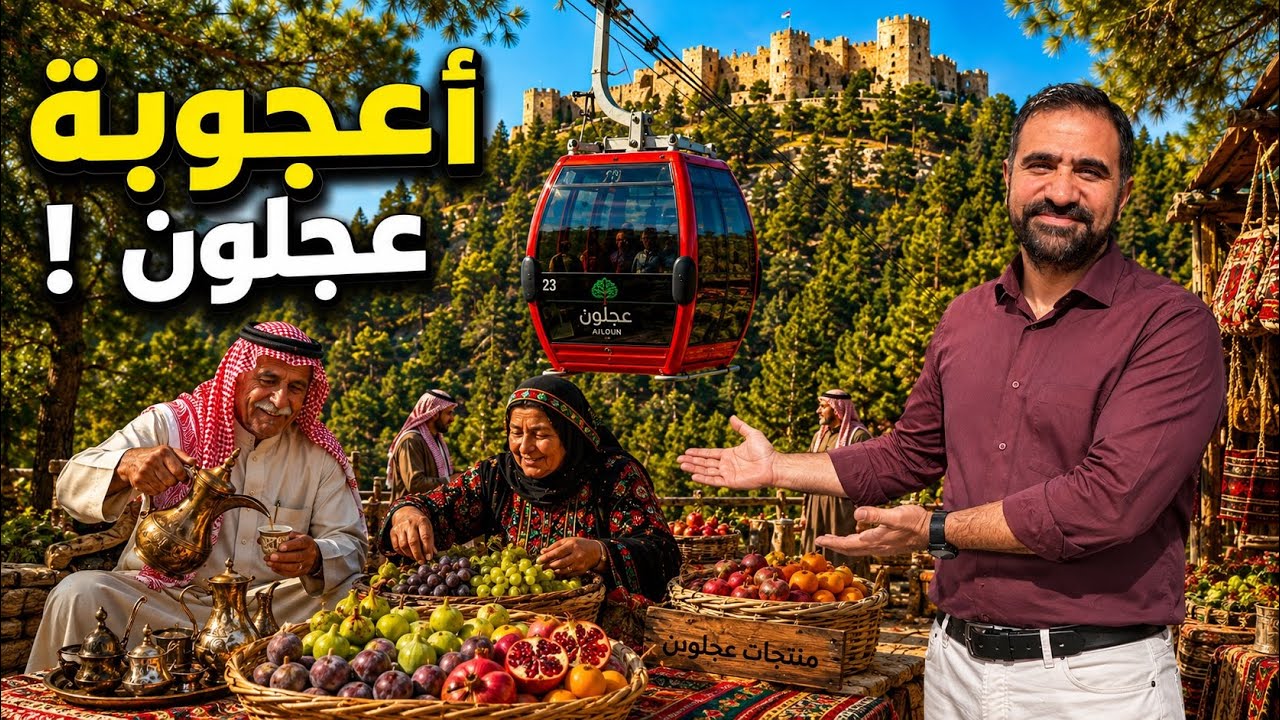 عجلون جنة شمال الأردن | جولة في الريف الأردني | الغابات و التلفريك و القلعة و الأسواق الشعبية