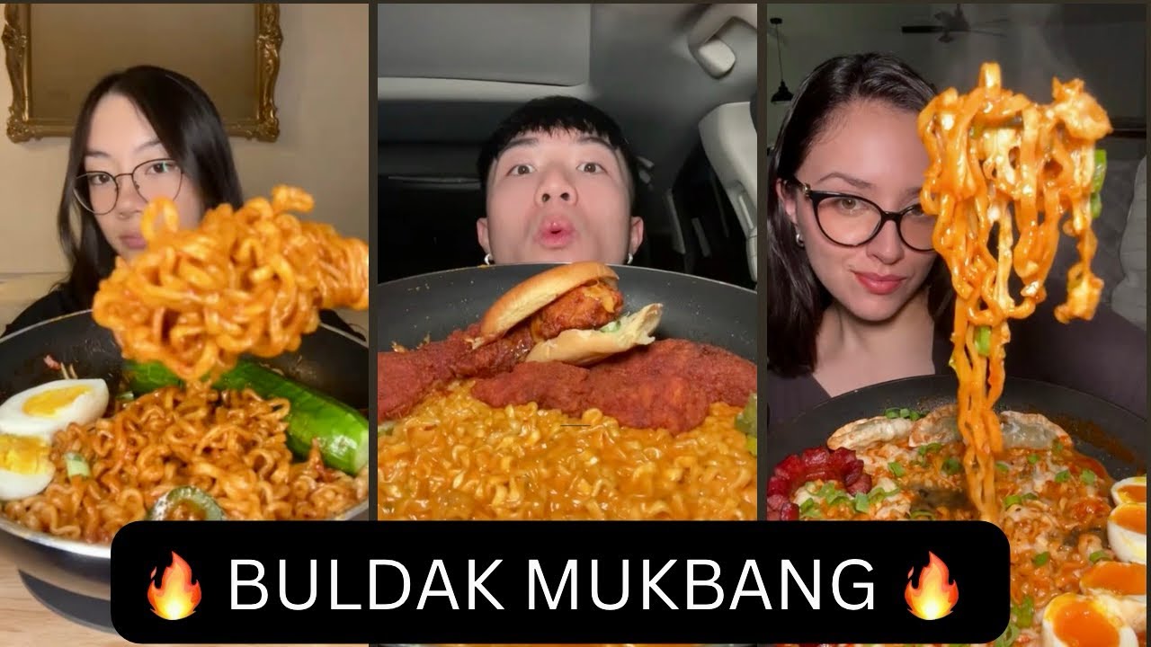 Warning ⚠️ Ultimate Buldak Mukbang you don’t want to miss! #tiktok #mukbang #asmr #yum #buldak 