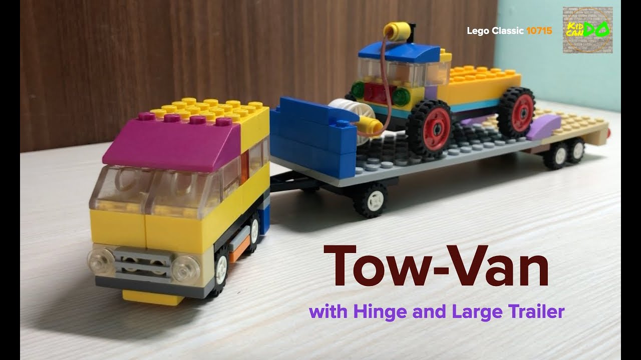 Lego Classic 10715 Build Idea - Tow Truck with Flat Bed Trailer with Winch