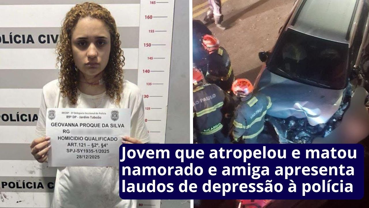Jovem que atropelou e matou namorado e amiga apresenta laudos de depress&atilde;o &agrave; pol&iacute;cia