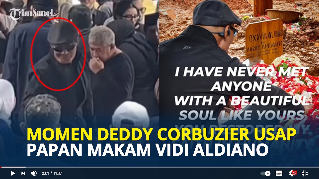 MOMEN Deddy Corbuzier Hadiri Pemakaman Vidi Aldiano, Tertunduk Usap Papan Nama Almarhum