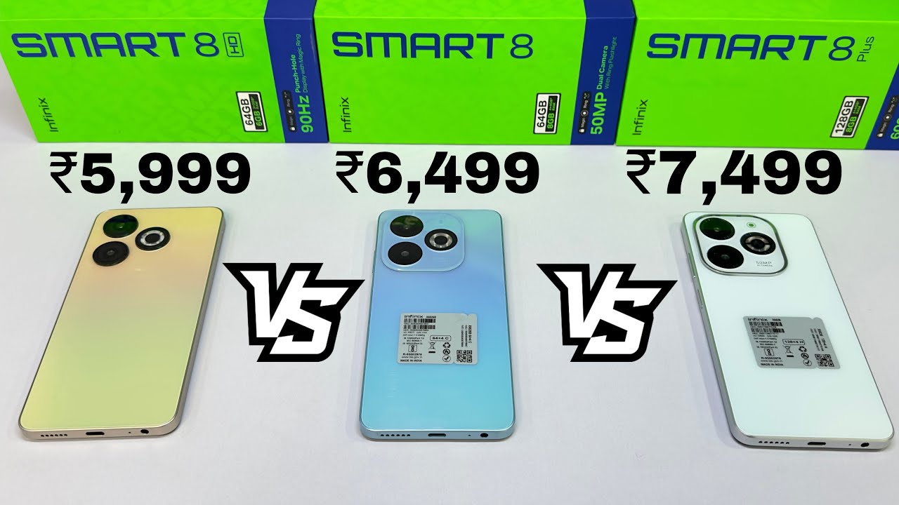 Infinix Smart 8 HD 🆚 Infinix Smart 8 🆚 Infinix Smart 8 Plus ⚡ Unboxing || Comparison ||