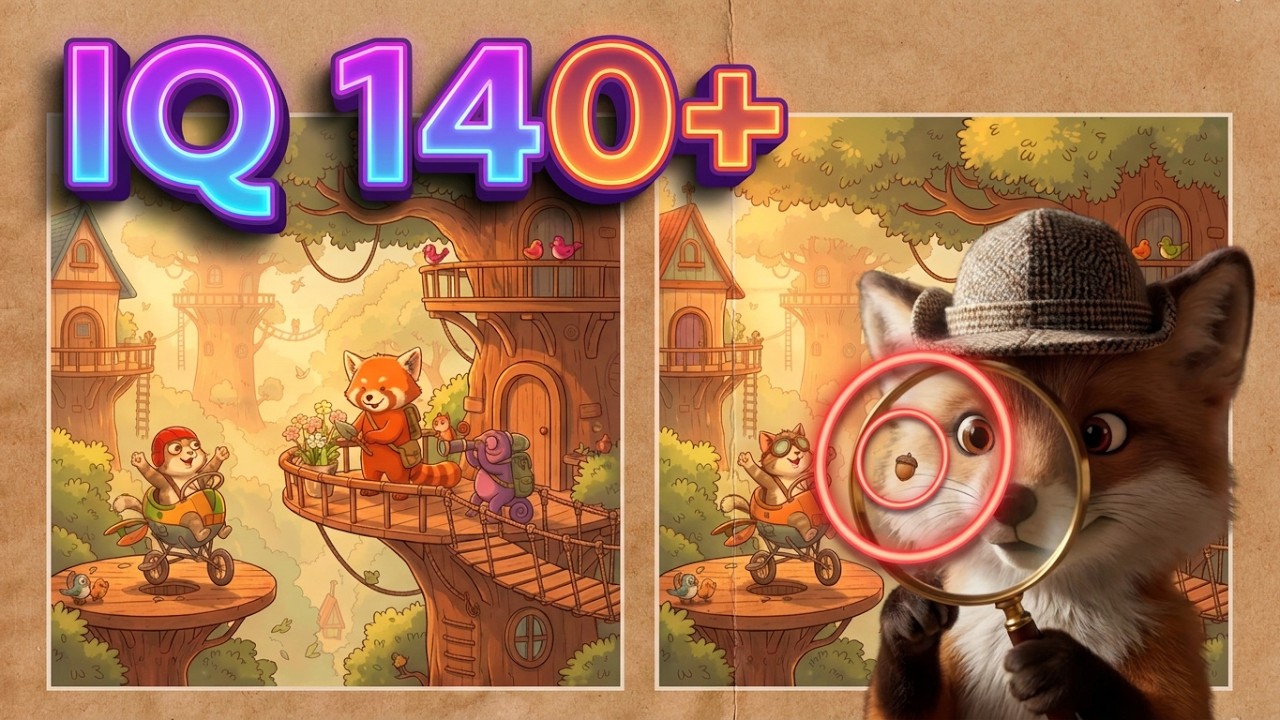 Spot the Differences: 10 Levels with the Clever Quiz Fox 
