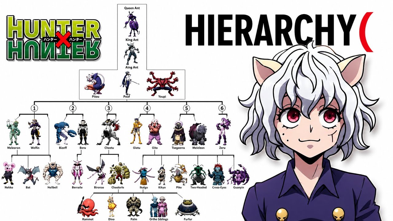 Иерархическое дерево муравьёв-химеров Hunter x Hunter за 9 минут