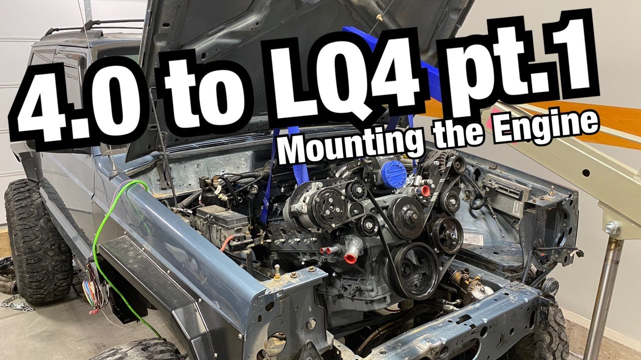 LS Swap in a Jeep Cherokee XJ: the engine goes in
