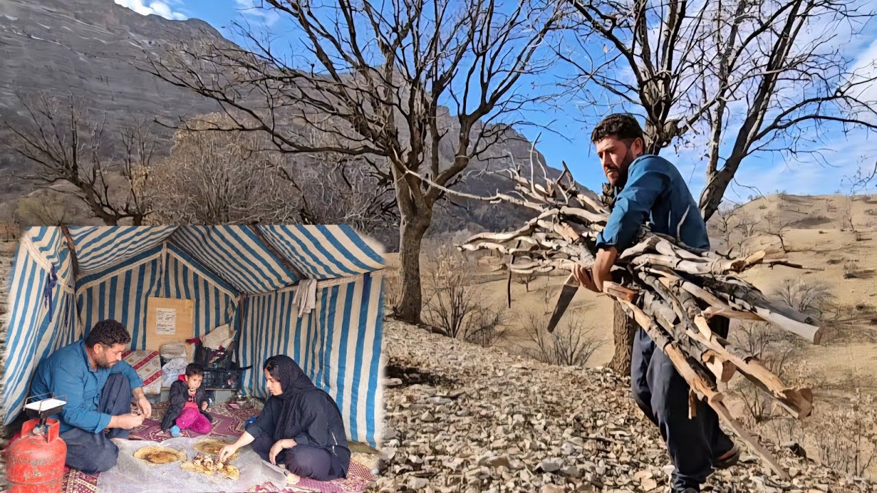 Gathering firewood in the heart of nature and baking traditional bread | A taste of simple life