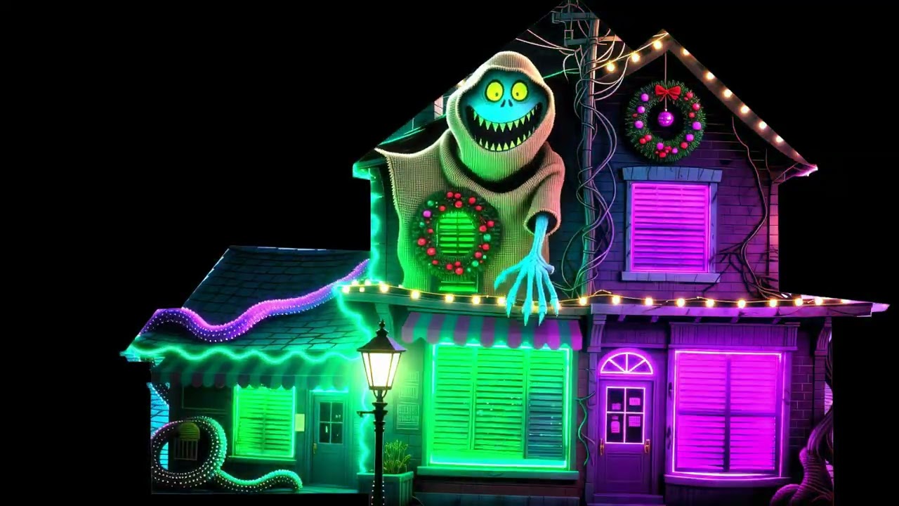 Oogie Boogie Projection Mapping 🎃 | Nightmare Before Christmas Halloween Light Show