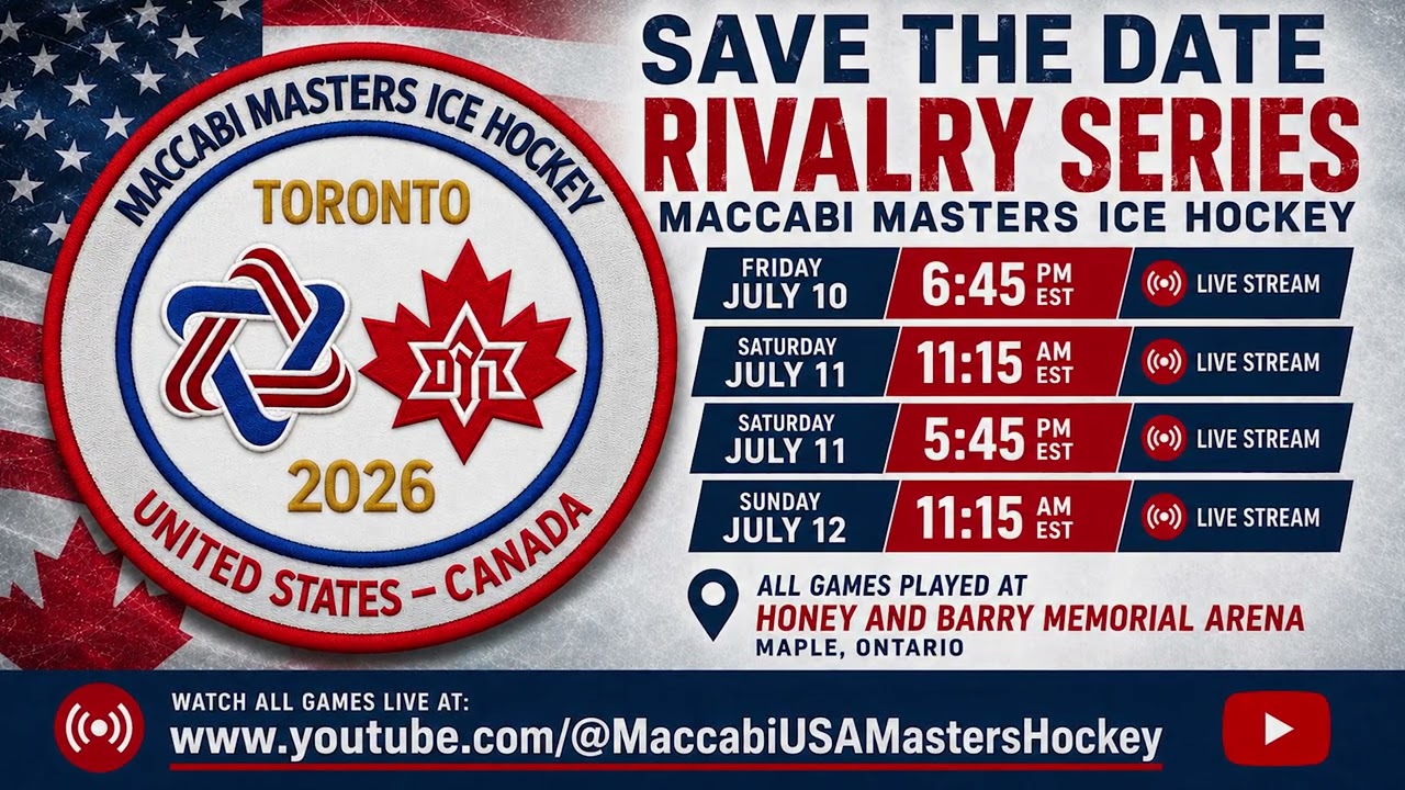 USA vs Canada Live! Maccabi Masters Hockey rivalry series schedule announced...