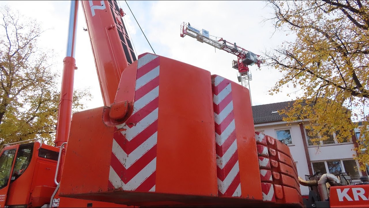 KRANDIENST SCHULZ - LIEBHERR LTM 1300-6.2 bei der Montage eines TEREX CTT 202, Teil 2