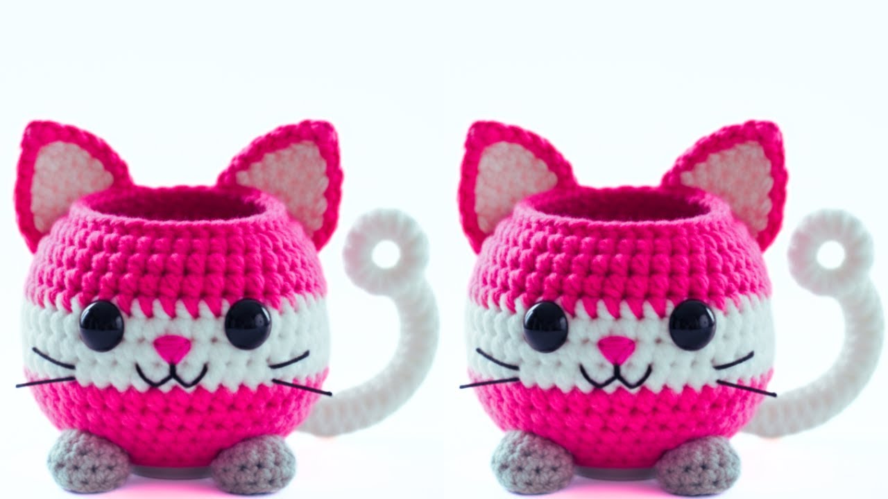AMAZING ⚡💯 KNITTING CROCHET DESIGN CAT SHAPE BASKET 🌹👌MAKING IDEA #crochet  #diy #handmade #basket