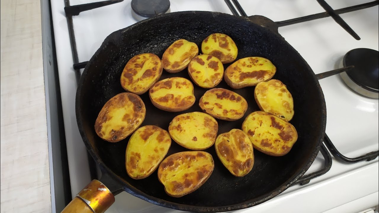 Печеный картофель на сковороде Без жира