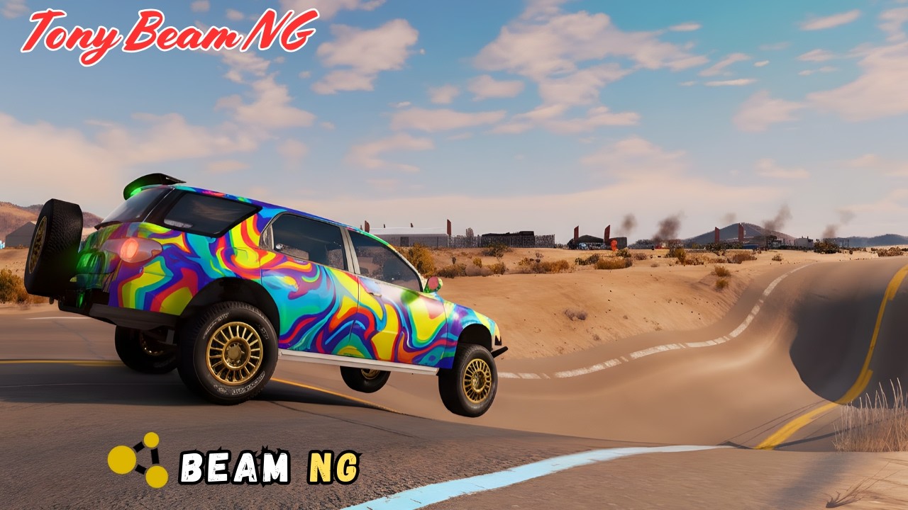 Can any car survive the GIANT DIP | Beam NG drive