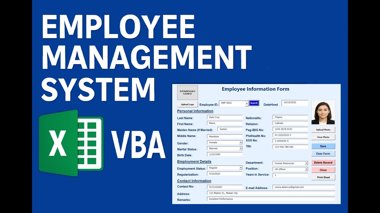 Form 201 System – Employee Management in Excel (VBA Automated)