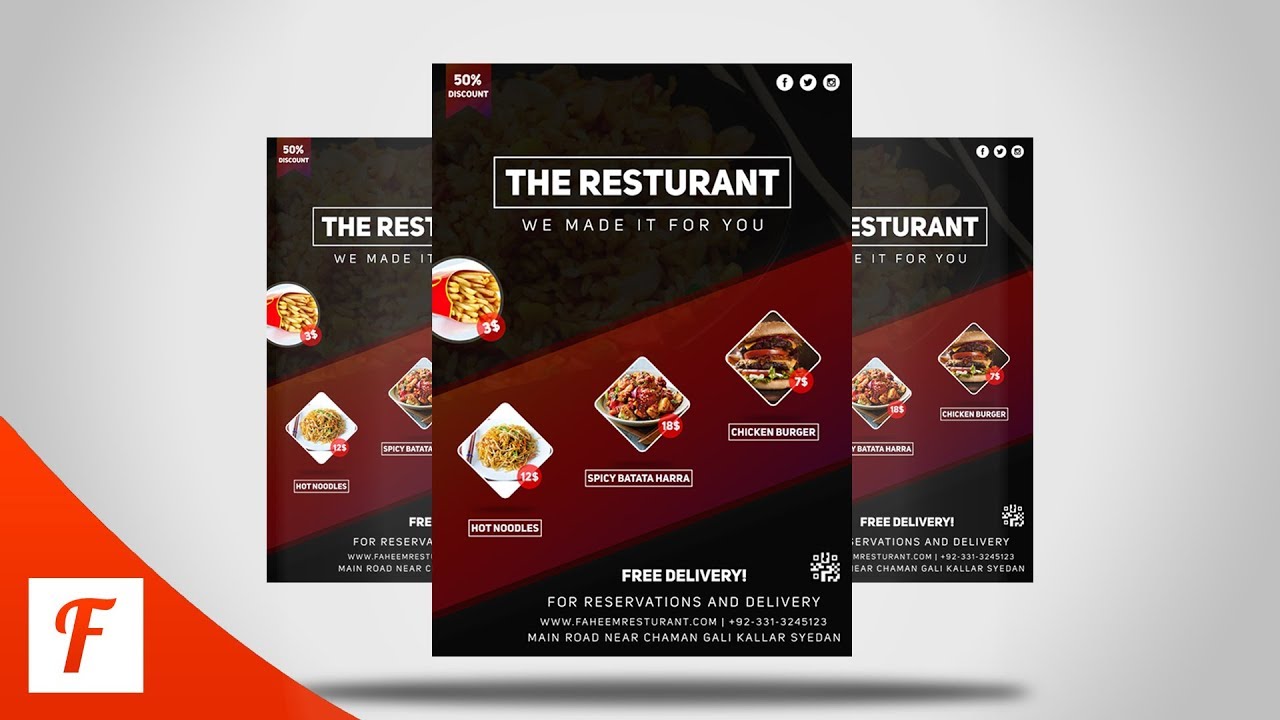 Photoshop Tutorial - Professional Restaurant Flyer Design
