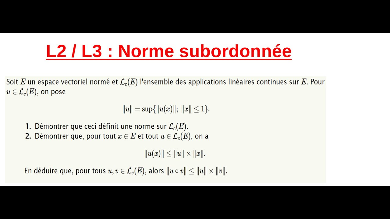 L2/L3: Norme d'un endomorphisme: Norme subordonnée