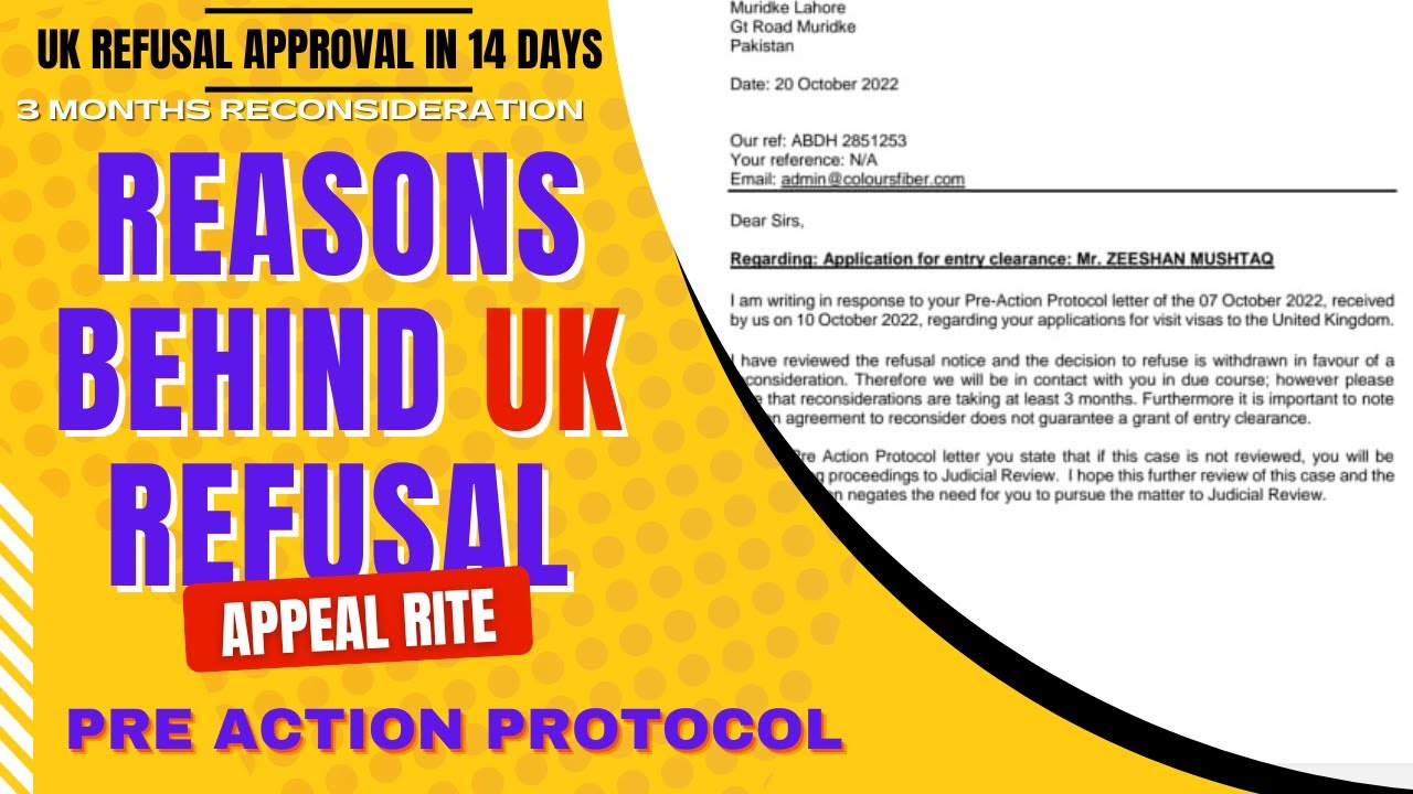 Reason Behind UK Refusal|UK Visit Visa|UK Refusal Appeal|UK Visa Chances on Appeal|Pre Action Protoc