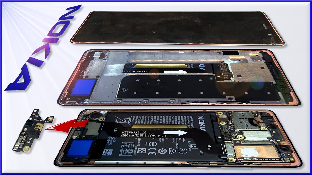 ✅ Nokia 7 Plus, cambiar pantalla y módulo de carga | J_RPM