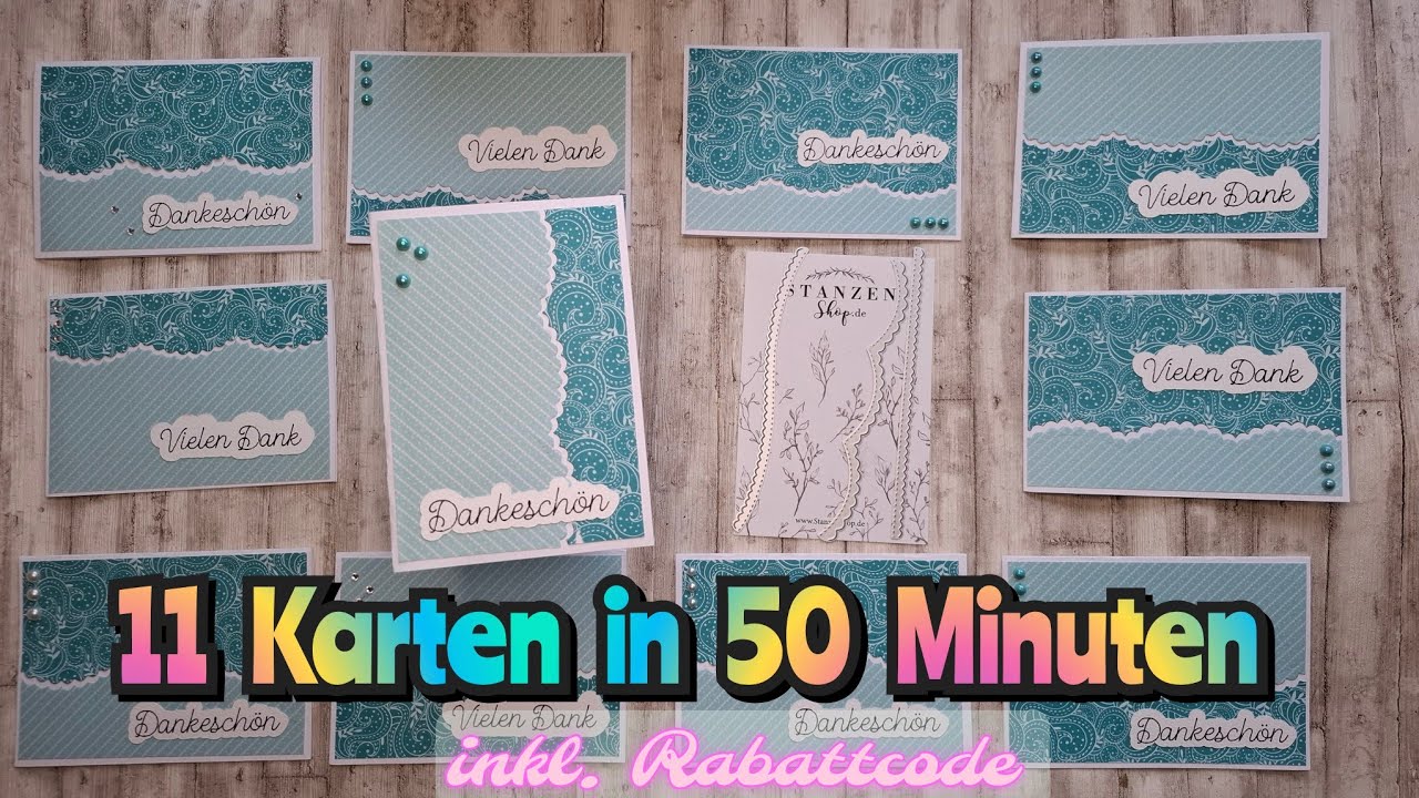 11 Karten aus zwei Design-Papieren und einer Stanze in 50 Minuten 🤓 (inkl. Rabattcode)