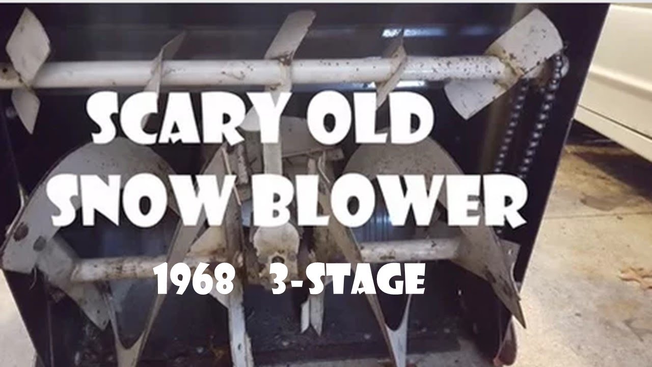 Old 3 Stage snow blower from 1968 heaving snow!! Built like an Arctic Ice Breaker or Battleship!