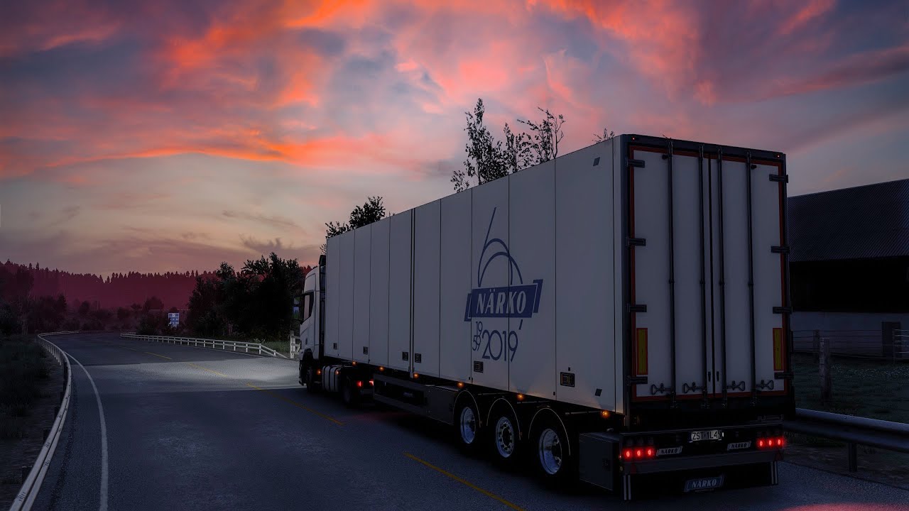 CRUISING THROUGH NORDIC HORIZONS AT SUNSET | V8 Sound And WONDERFUL Views | SnowyMoon Graphics Mod |