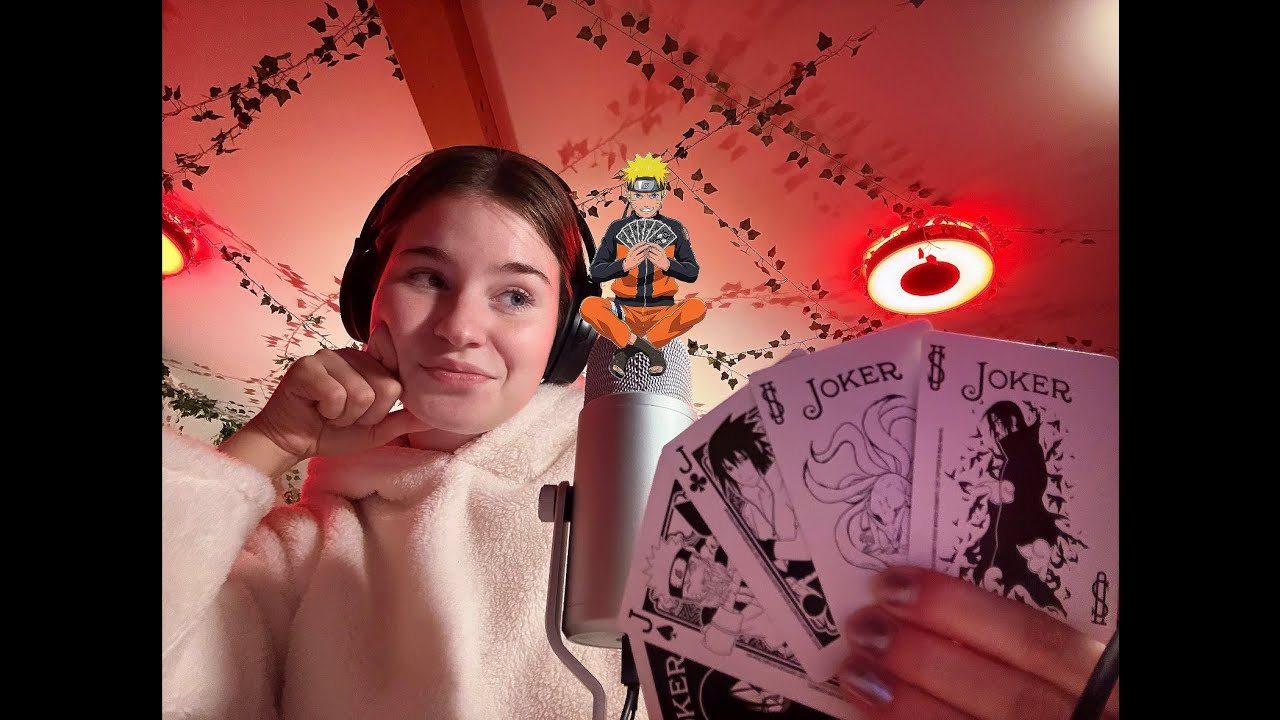 ASMR NARUTO Card Game with LAYERED SOUNDS and CLOSE UP WHISPERING for Sleep💤🦊🍥(no knowledge needed)