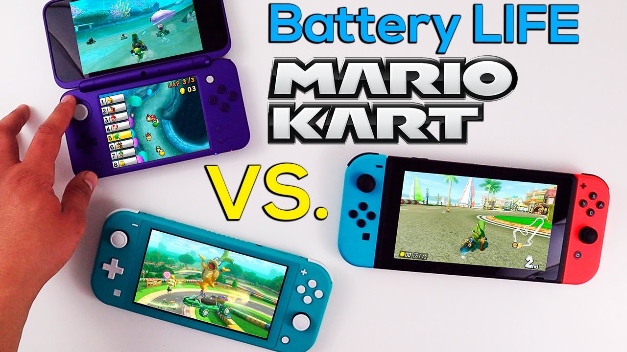Время автономной работы Mario Kart — сравнение 2DS XL с Nintendo Switch и Switch Lite