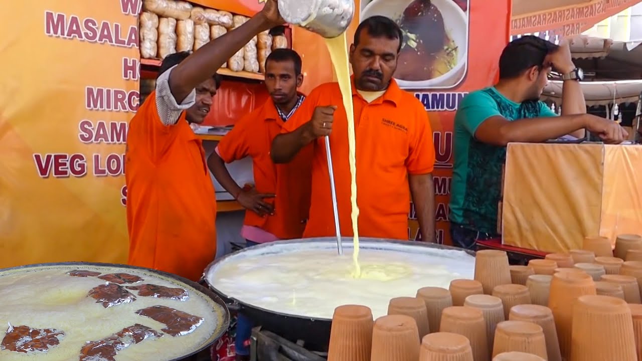 Roadside Kesar Badam Milk Making Full Process | How To Make Kesar Badam Milk | Street Food