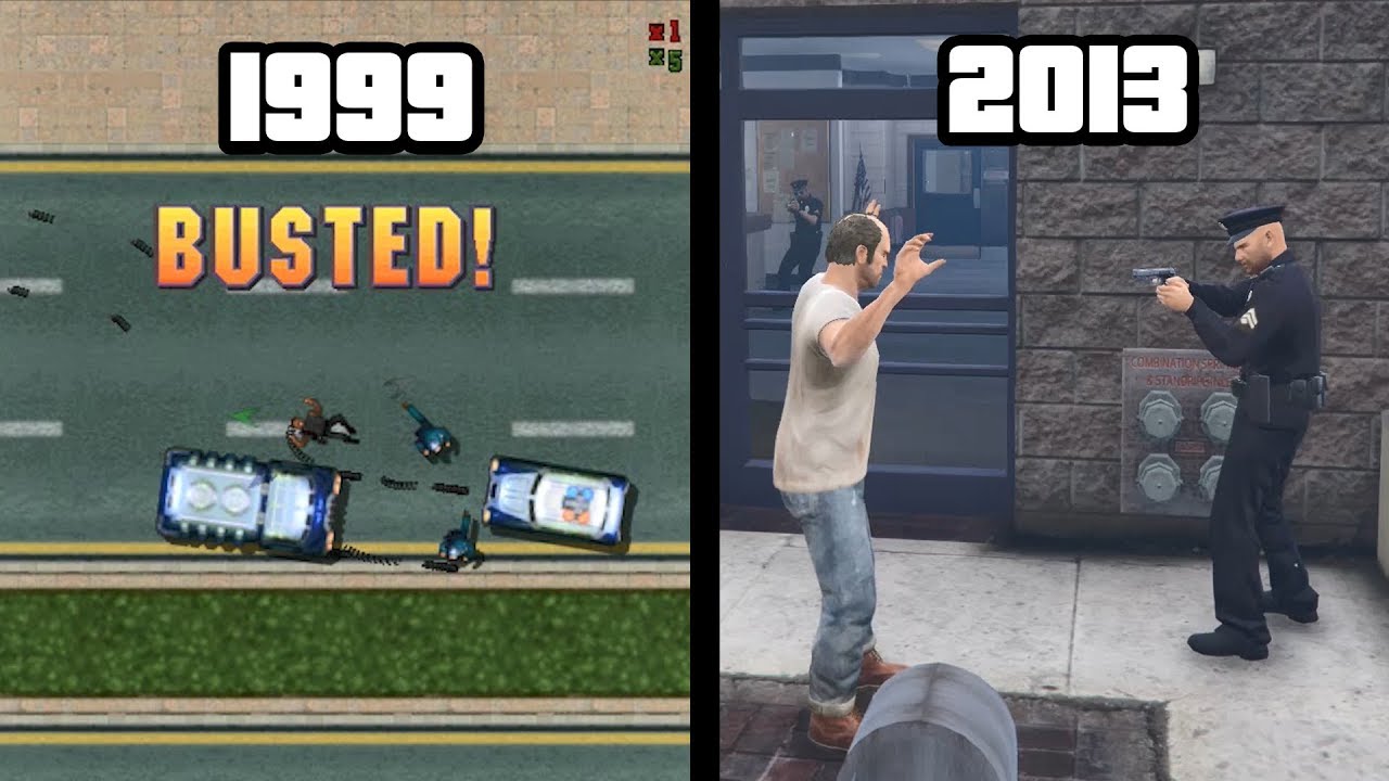Эволюция «BUSTED» в играх GTA!