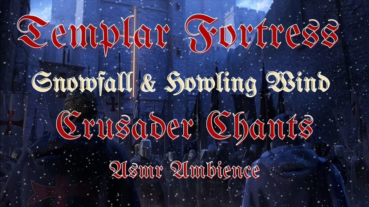 TEMPLAR FORTRESS | Crusader Chants, Snowfall & Howling Wind | ASMR