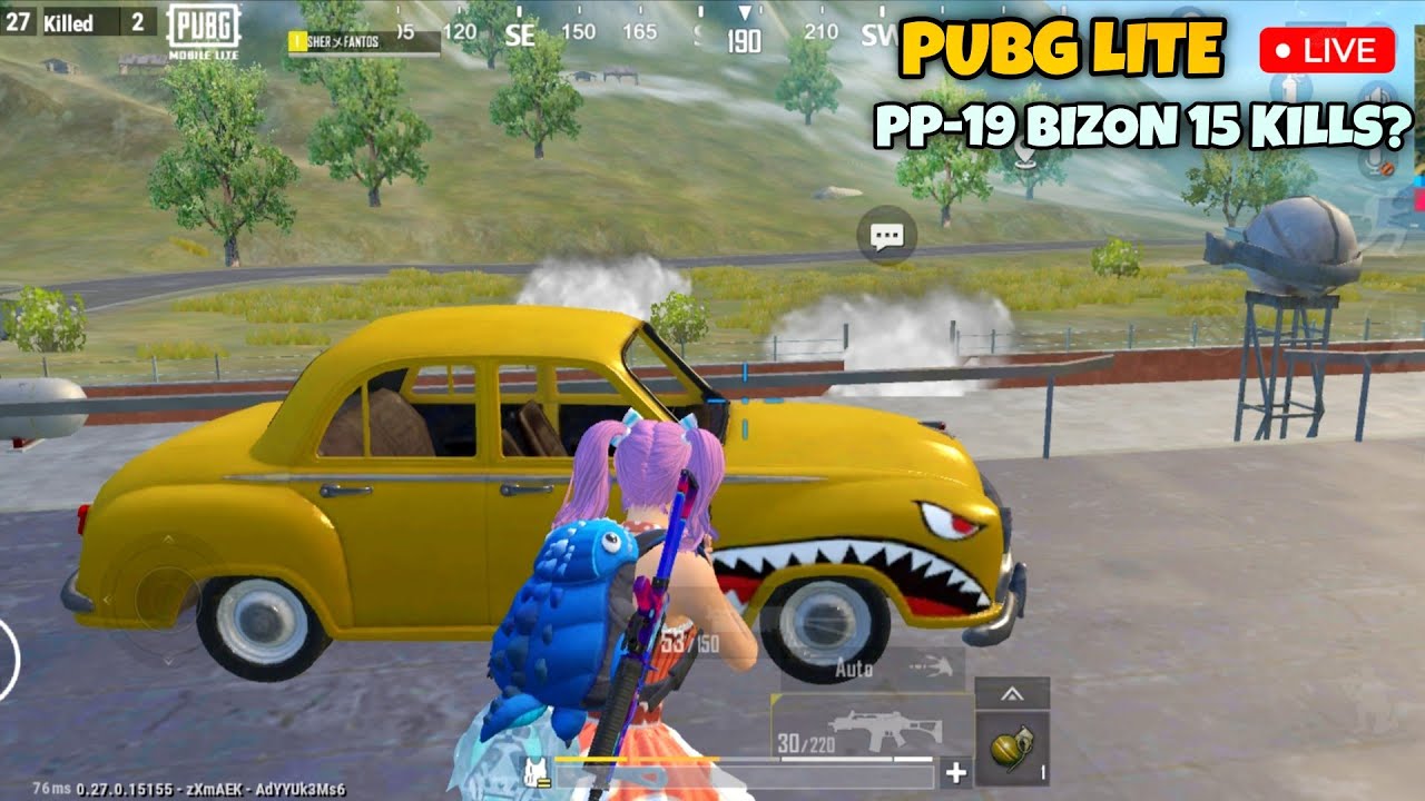 PUBG LITE LIVE |  PP -19 BIZON 15 KILLS? 1V4 GAMEPLAY