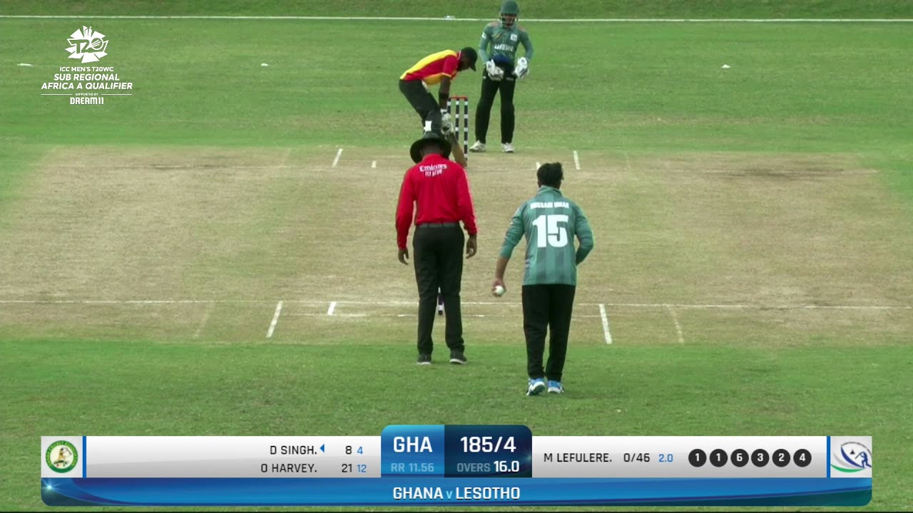 ICC MEN'S T20 WORLD CUP SUB-REGIONAL AFRICA A QUALIFIER RWANDA LESOTHO VS GHANA