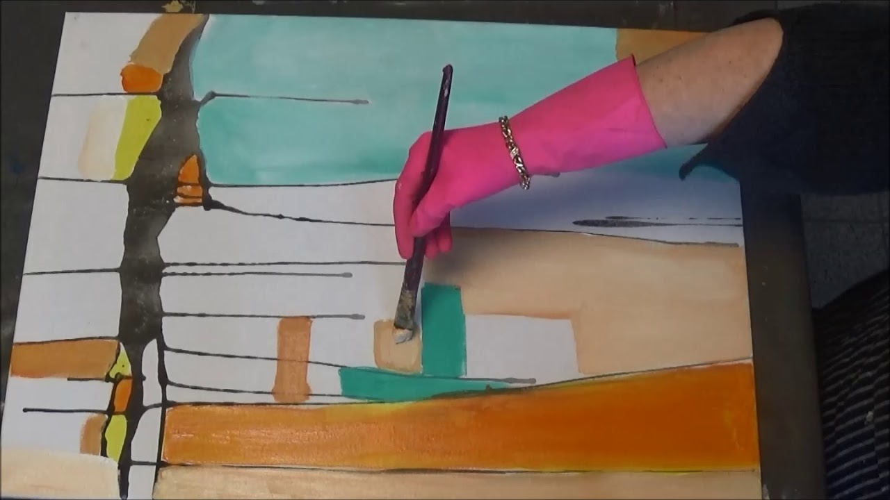 Malen lernen mit Acrylfarben. Demonstration.
