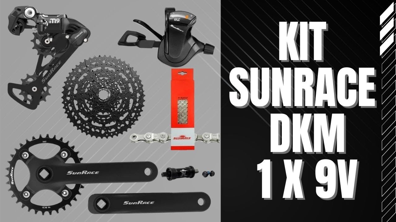 KIT TRANSMISSÃO SUNRACE DKM 1X9 ! (com peso das peças)