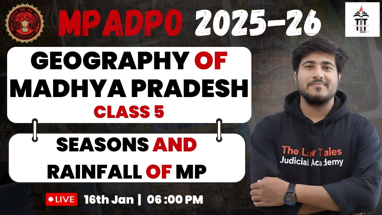 MP ADPO 2025-26 | Seasons and Rainfall of Madhya Pradesh | MP Geography Class 5 | By Anurag Sir