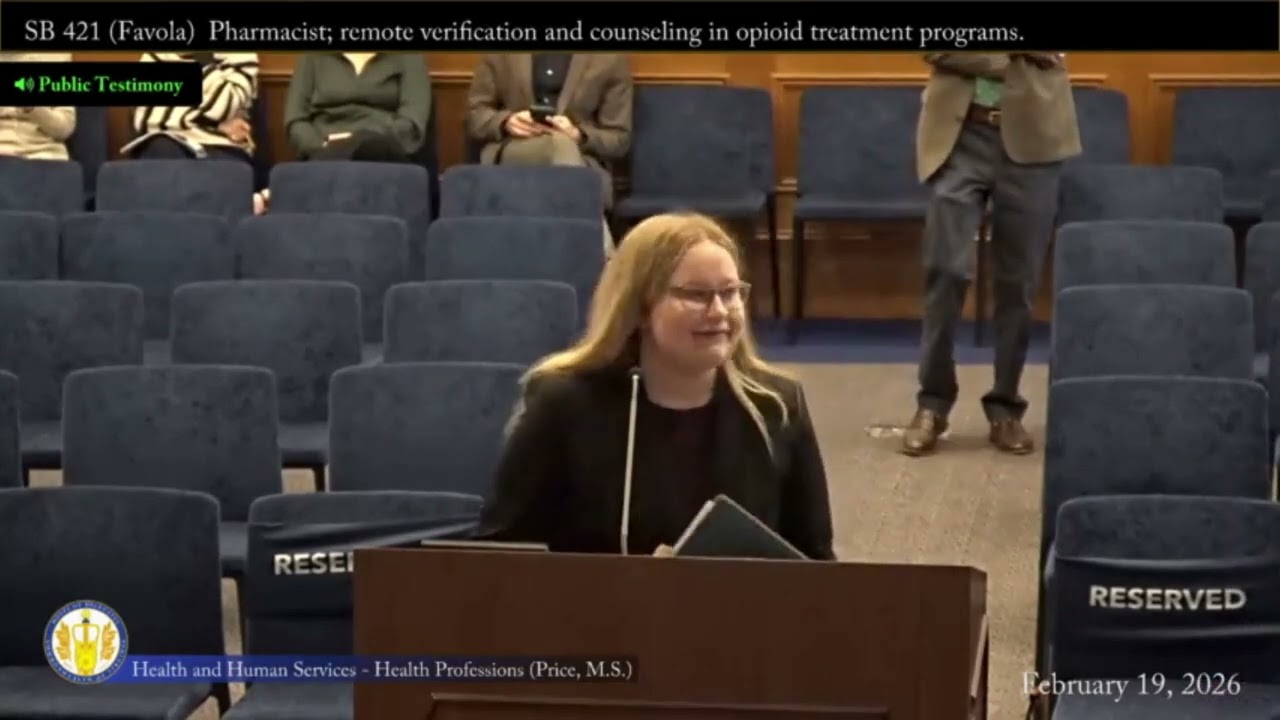 Senate Bill 421, “Expanding Pharmacist Remote Verification and Counseling Within OTP