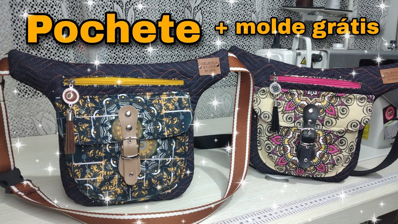 Como fazer uma Pochete +molde grátis/passo à passo How to make a fanny pack + free mold step by step