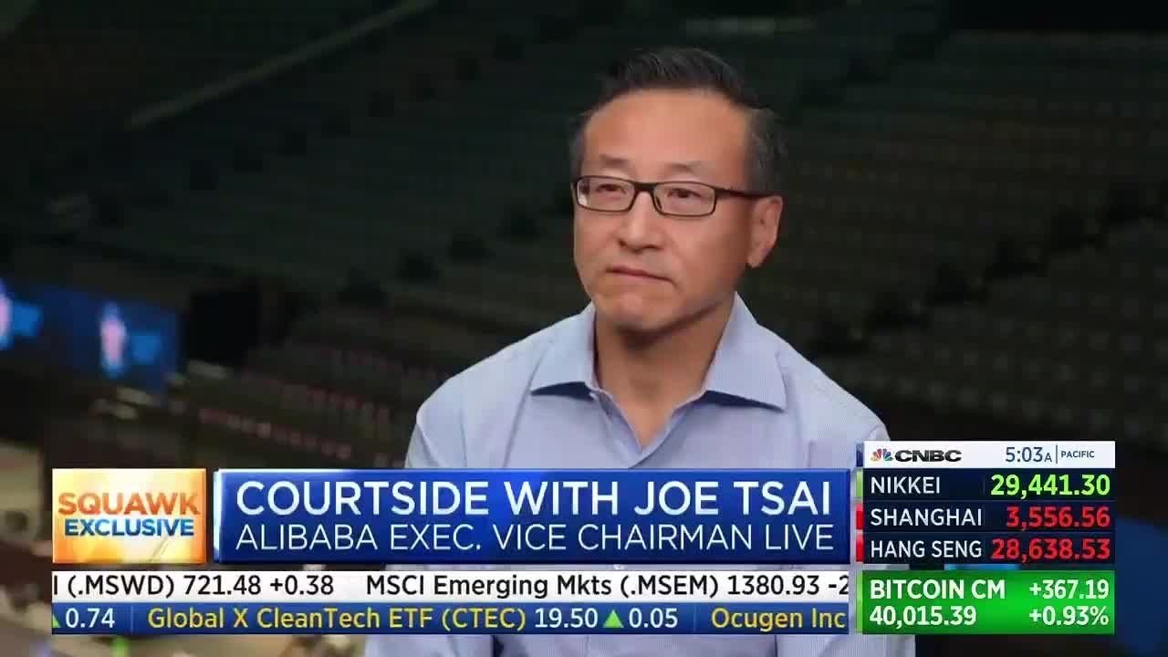 Joe Tsai on CNBC’s “Squawk Box” with Andrew Ross Sorkin
