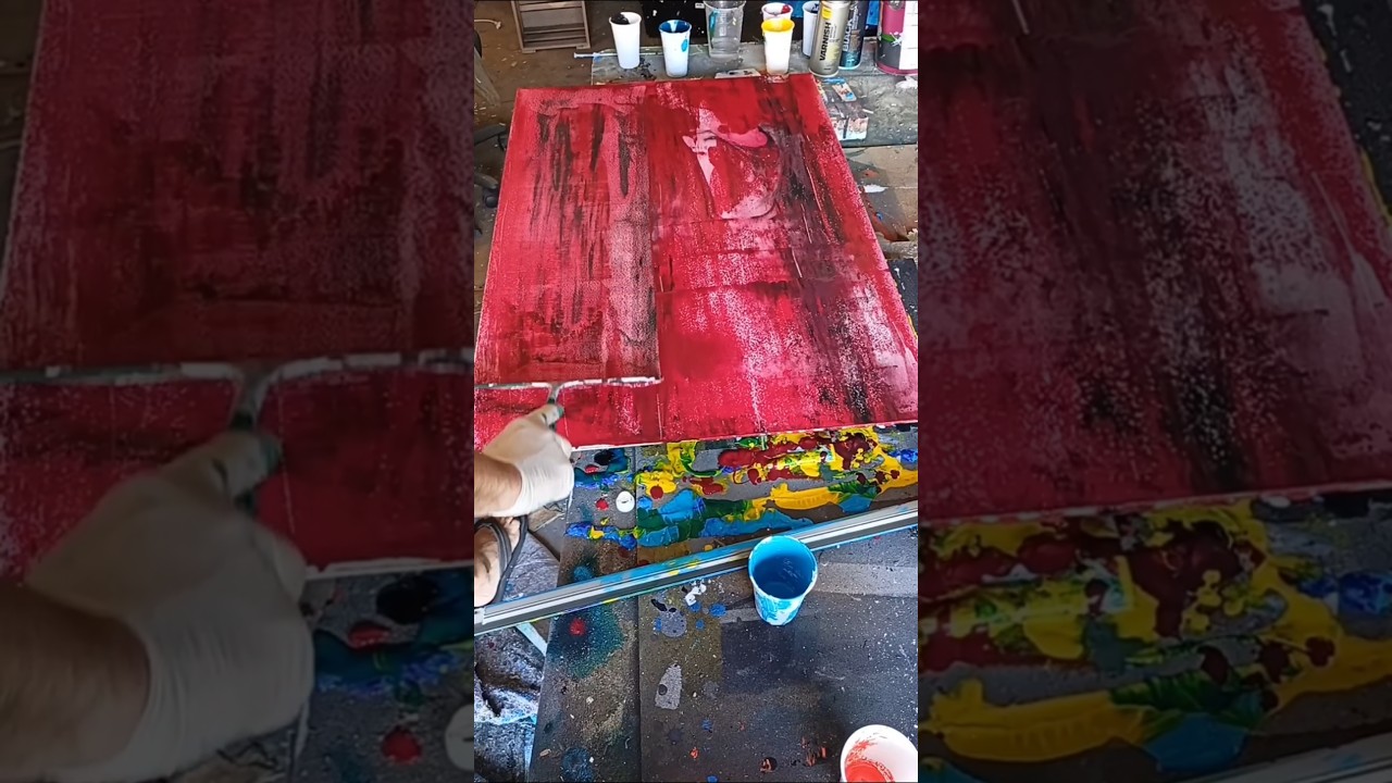 Modern abstract acrylic artwork