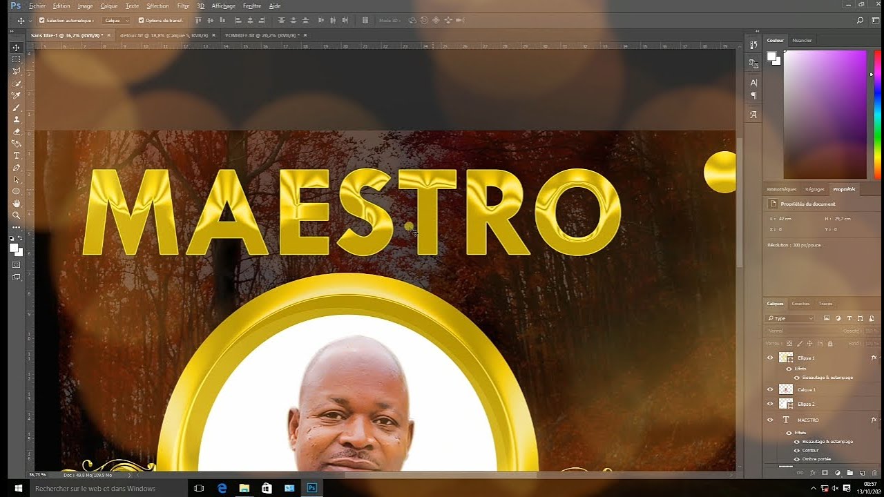 Comment créer un texte d'oré, sur photoshop