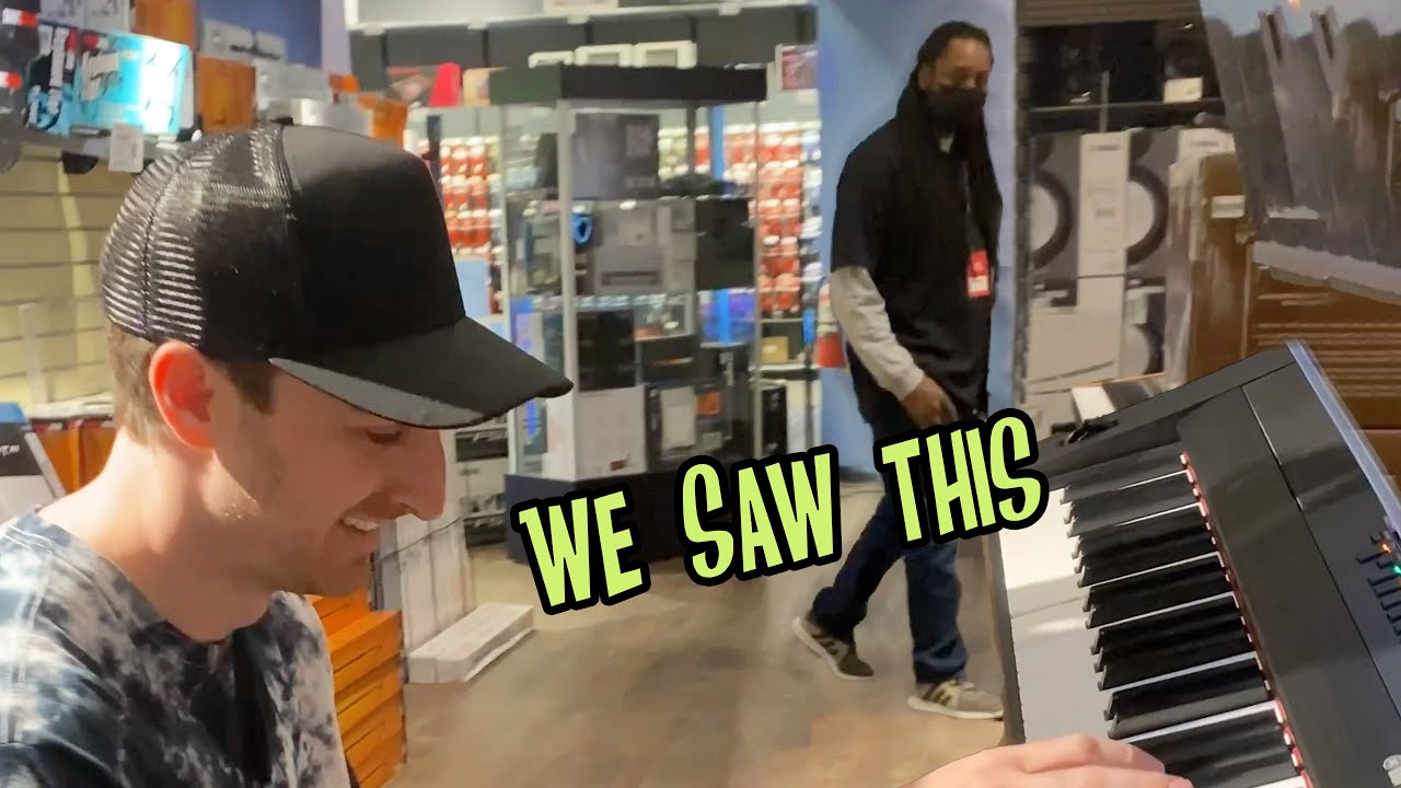 We were walking around a music store and saw this