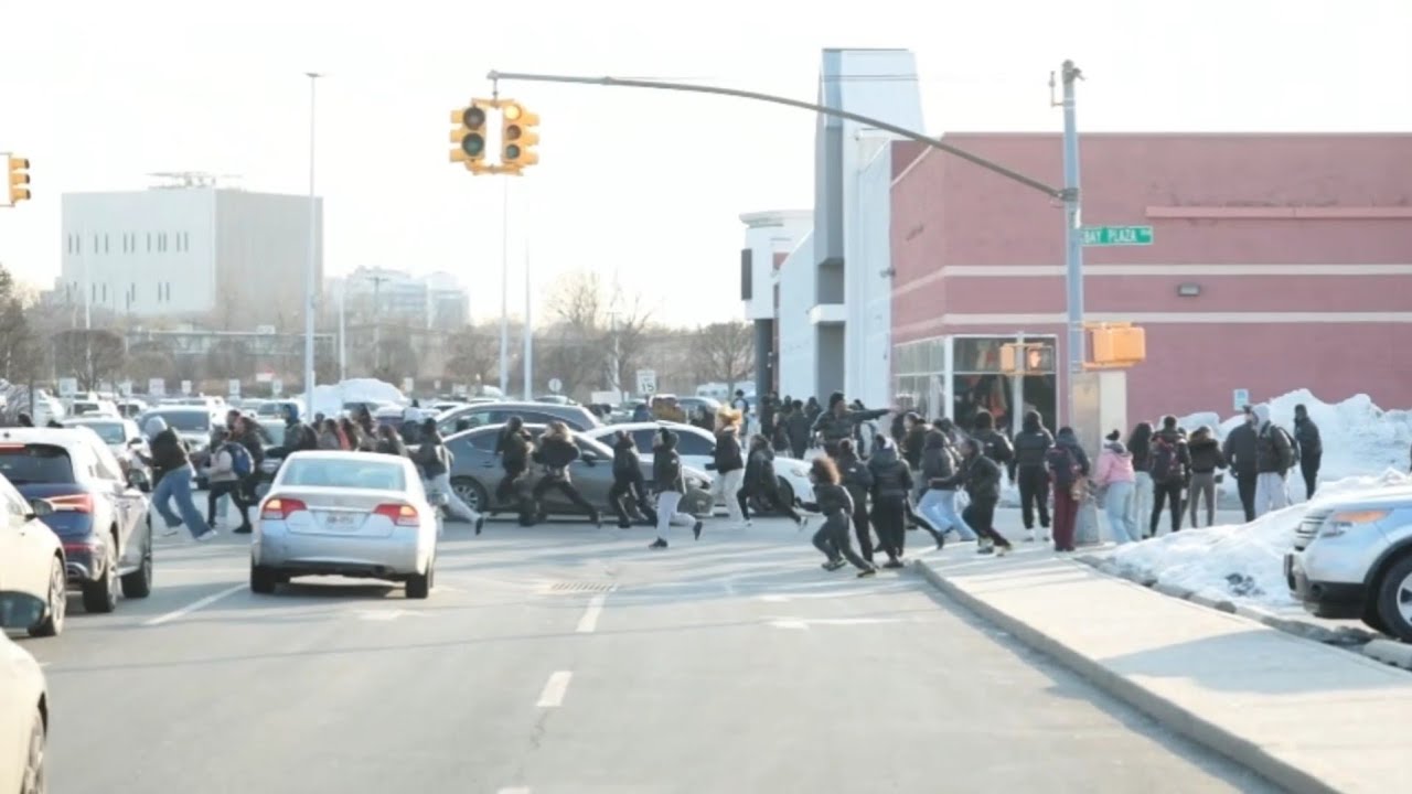 Riot at Bronx Mall as HUNDREDS takeover Bay Plaza on President Day 