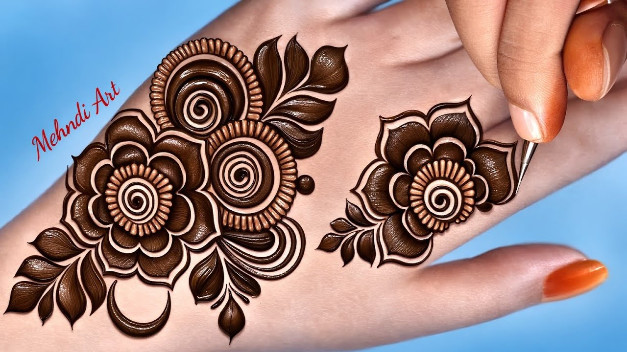 गुलाब के फूल की मेहंदी | Cone designs | Patte🌿wali mehandi | Ungaliyon ki design | Flower🌹mehndi