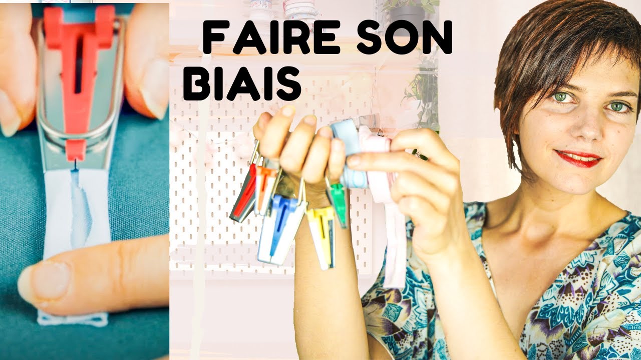 TUTO FABRIQUER SON BIAIS AVEC DU TISSU avec ou sans appareil (astuce couture facile)